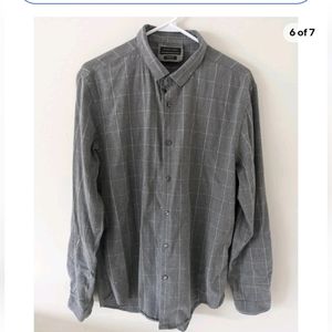 Zara Man Button Up Shirt Plaid Collared Long Sleeve Men’s Size XL